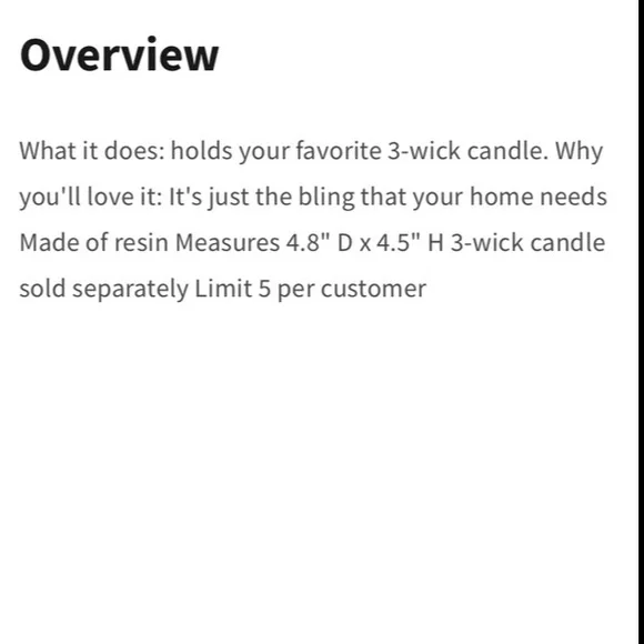 💎Bling Applique Pedestal 3-Wick Candle Holder by B&BW, NWTag + Mfg Box - Picture 5 of 5